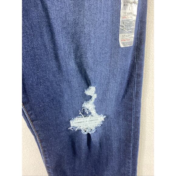 Levi's Ribcage Straight Ankle Jeans Womens Size 32 Distress Dark Wash Denim NWT - Picture 16 of 16